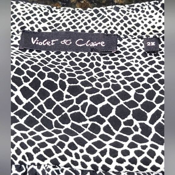 2X VIOLET & CLAIRE Animal Print 3/4 Gold Tone Button Down Long Sleeve Blouse - Picture 7 of 7